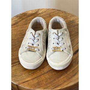 Toddler Girl MK Cream Canvas Shoes Size 6c